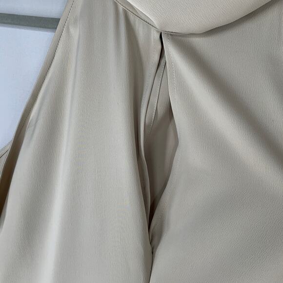 Banana Republic Women Dress XL Beige Sleeveless Keyhole Holiday - Picture 6 of 8